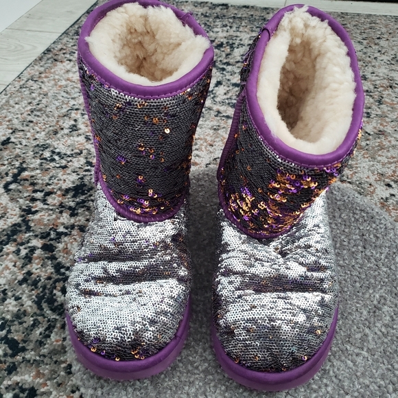 UGG purple silver sequins boots - Picture 5 of 7